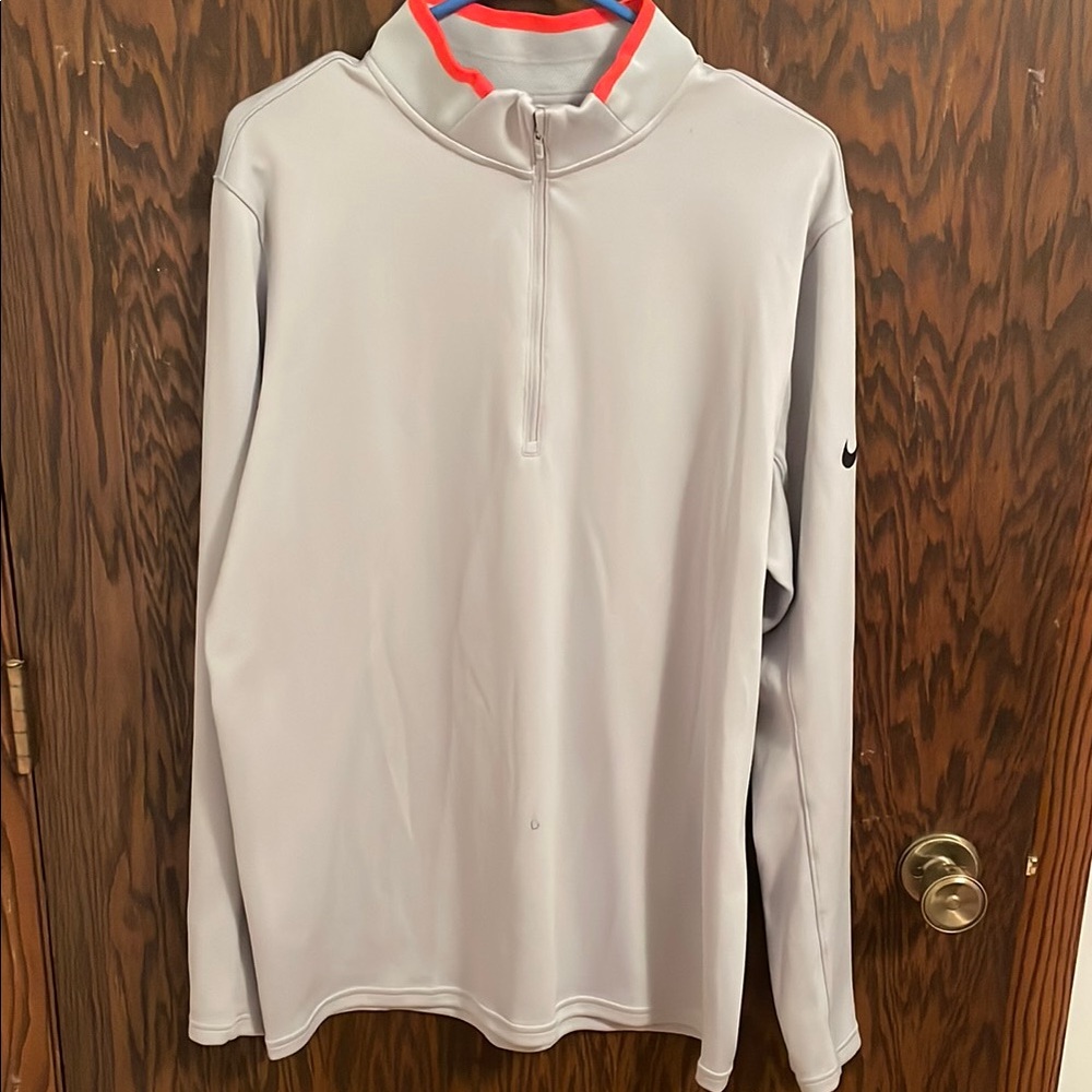 Nike Gray Lightweight Jacket with Red Accents